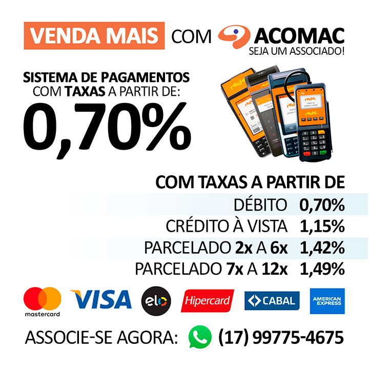 Maquininha de Cartão com as Menores taxas do mercado! - Crédito Parcelado a partir de 1,42% e Débito de apenas 0,70%